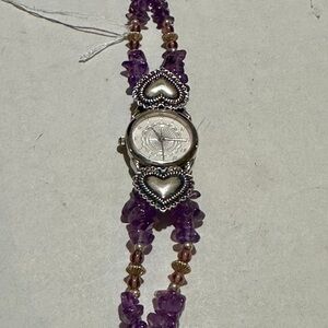 Vintage Carolyn Pollock Sterling Amethyst Watch
Requires battery